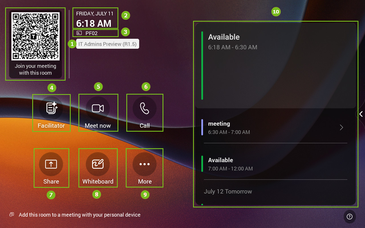 Home screen interface