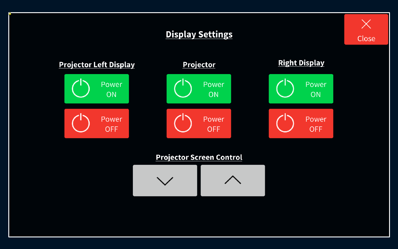Display settings popup
