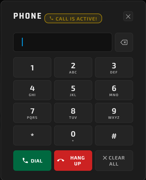 Phone controls with Call is Active banner
