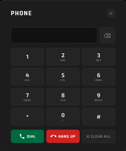 Phone controls popup