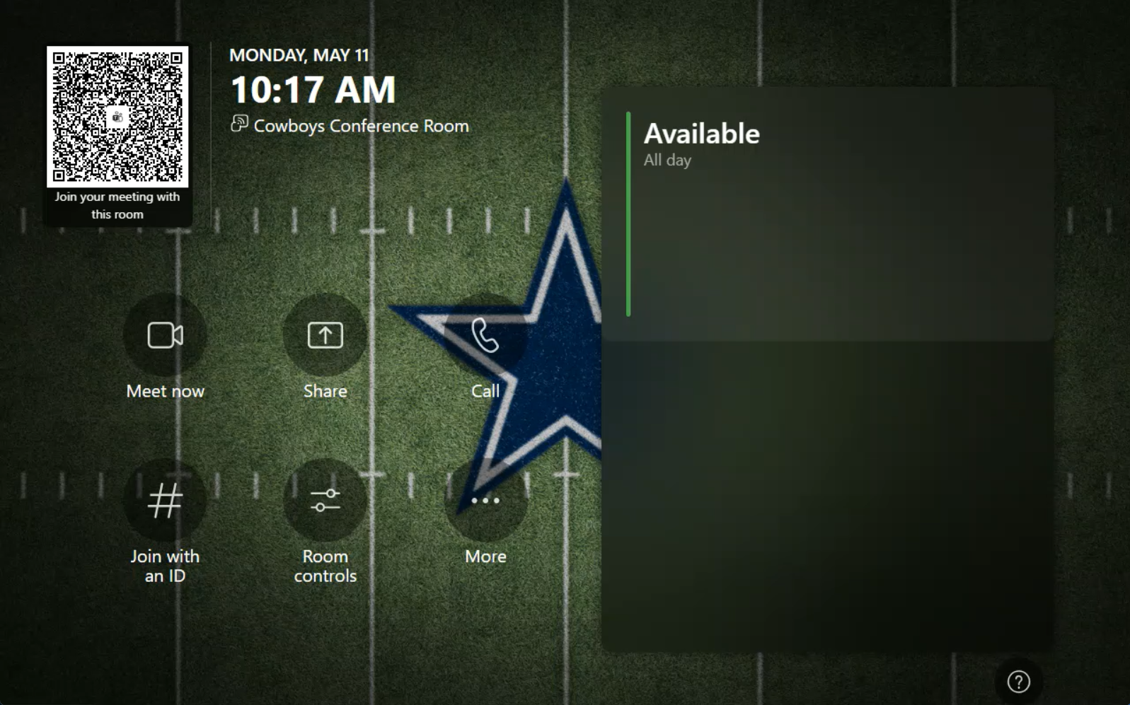 Cowboys Conference Room main screen